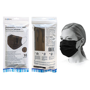 Disposable Black Mask 4 ply w/ Ear Loop