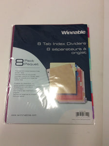 Tab index dividers