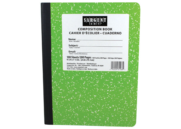 SG04 - Hard cover Composition Book Green